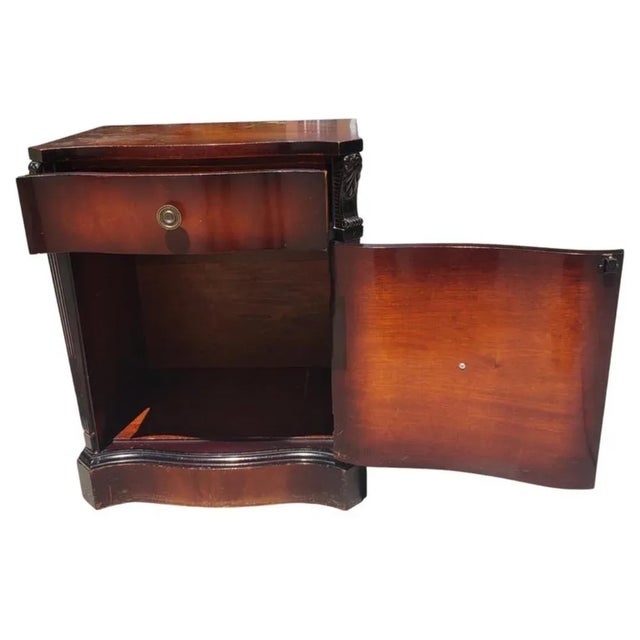 1940s Carlton House Chippendale Style Fruitwood Bedside Tables a Pair For Sale - Image 5 of 11