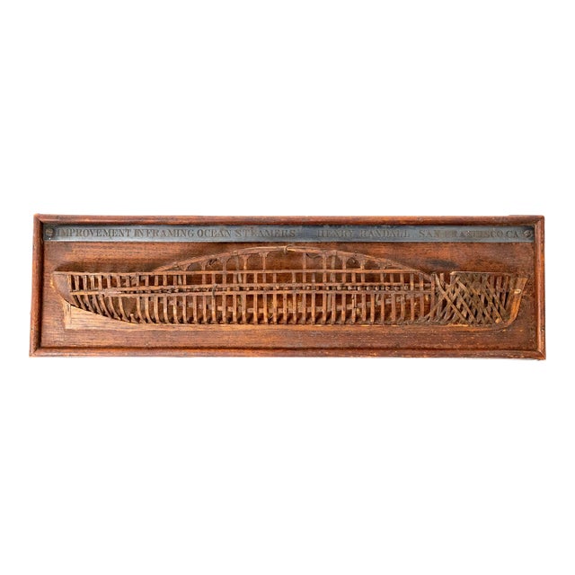 1861 Documented Patent Ship Model – San Francisco Steamship Framing Representation For Sale