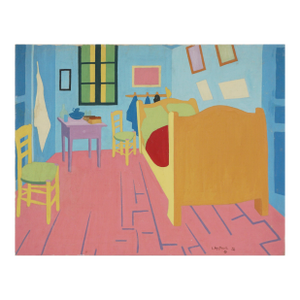 Vintage Oil Painting After Vincent Van Goth's Bedroom in Arles by Linda Van Tassell