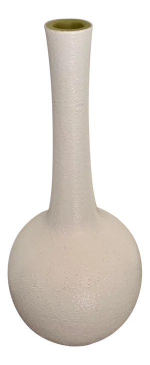 Haeger 1960s Mid-Century Modern White Ceramic Bottle Vase With Green Lining