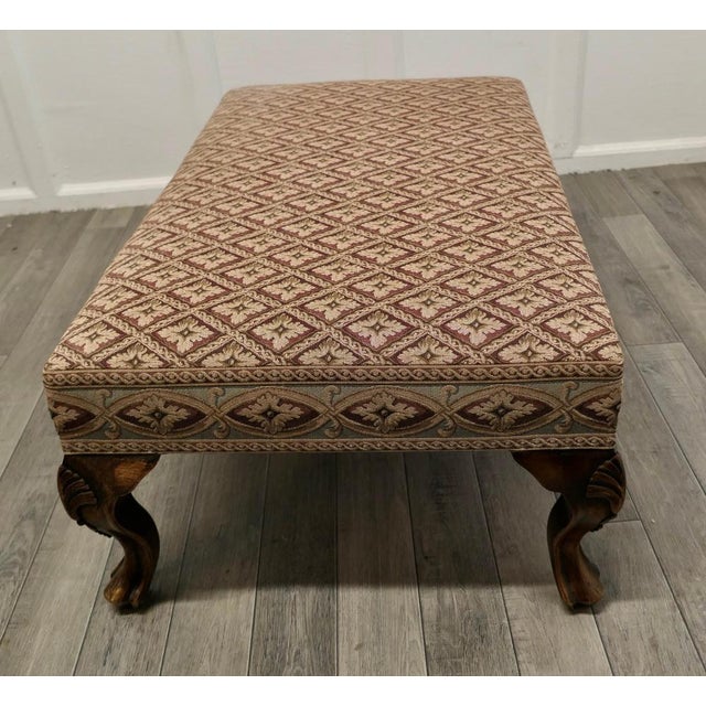1960s Walnut Upholstered Library Stool, 1960s For Sale - Image 5 of 9
