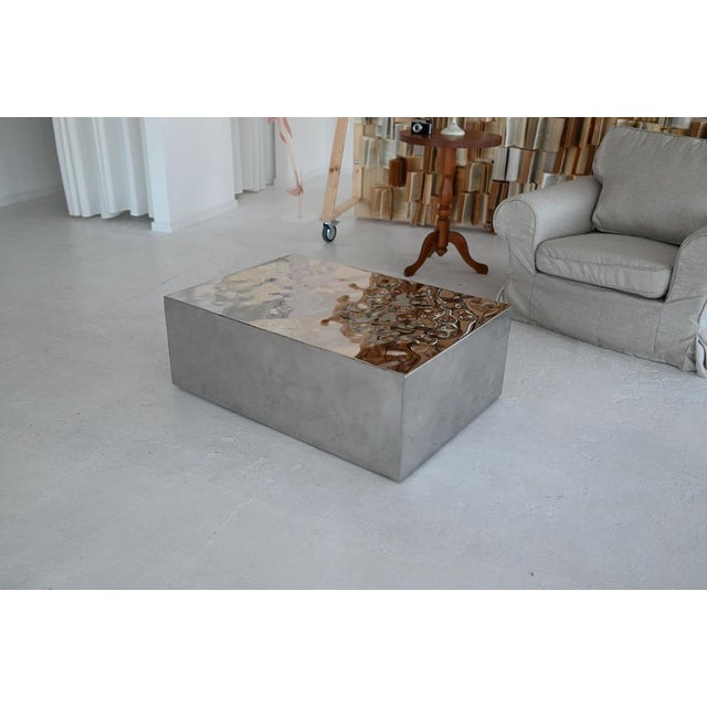 Sculptural Mirror-Polished Stainless Steel Coffee Table by Veliento For Sale - Image 4 of 14