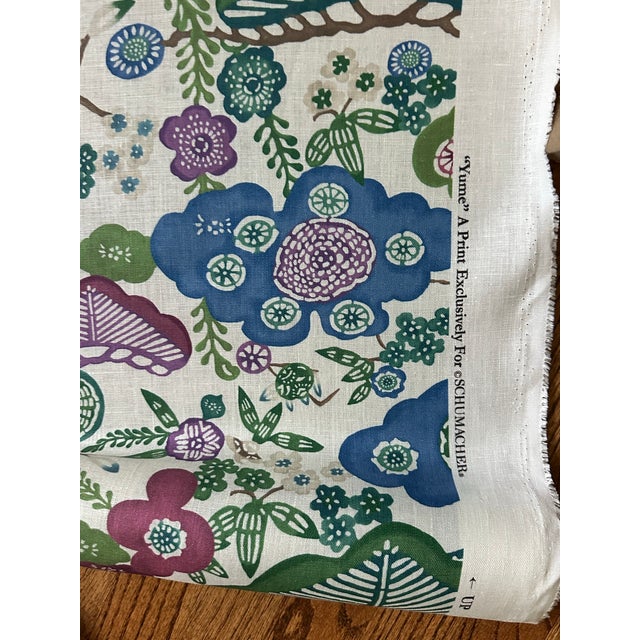 Schumacher Yume Linen Fabric 2 Yards in Emerald For Sale In Raleigh - Image 6 of 6