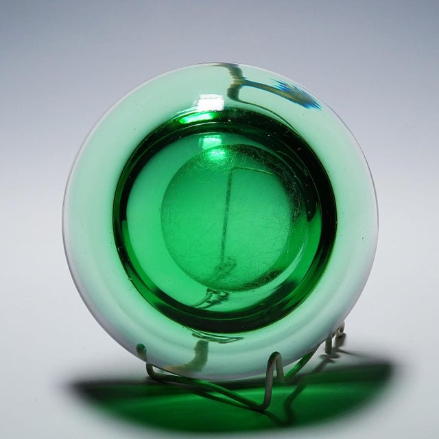 Archimede Seguso Geode Bowl in Green, Murano Italy ca.1960s For Sale - Image 6 of 7