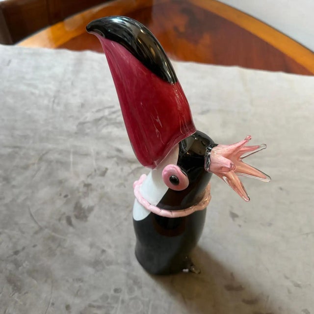 1990s Modern Pink Black and White Murano Glass Tucano by Dior Home For Sale - Image 10 of 13