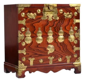 Vintage Asian Chinoiserie Rosewood Tansu Chest Nightstand or End Table Brass Hardware
