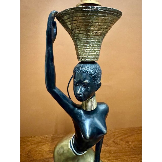 Black Large Bronze Table Lamp, 1970 For Sale - Image 8 of 11