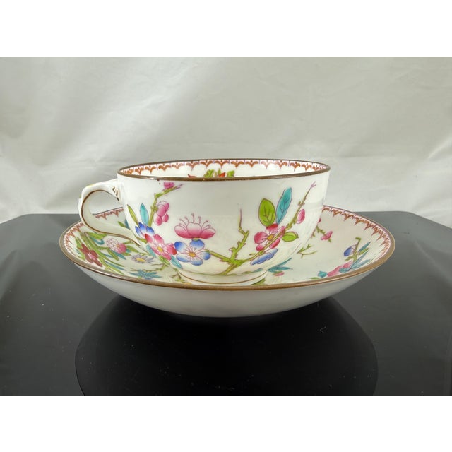 Antique Mintons Cuckoo Tea Cup and Saucer Set Birds and Florals For Sale In New York - Image 6 of 9