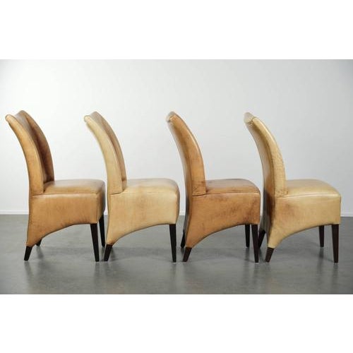 Cowhide Leather Dining Chairs, Set of 4 For Sale - Image 3 of 18