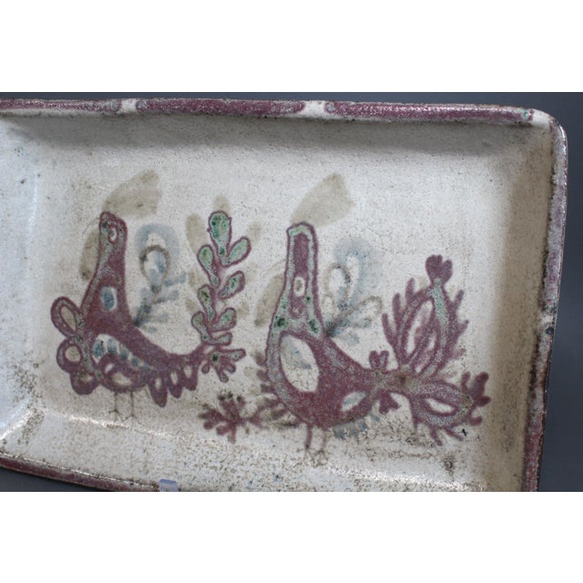 Purple Mid-Century French Ceramic Tray by Gustave Reynaud for Le Mûrier, 1960s For Sale - Image 8 of 13