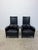 Modern Umberto Asnago Black Leather Peggy Lounge Chairs for Georgetti, 1990s - A Pair For Sale - Image 3 of 18