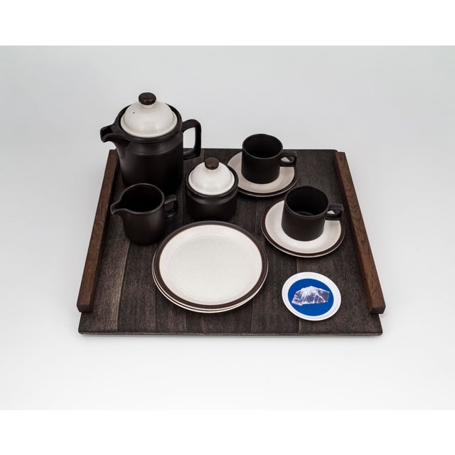 Brutalist Tête-À-Tête for Two on Wooden Tray from Doverstone & Fürstenberg, 1960s, Set of 12 For Sale - Image 17 of 17