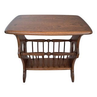 Vintage Magazine Rack in Elm by Lucian Ercolani for Ercol, 1990s For Sale