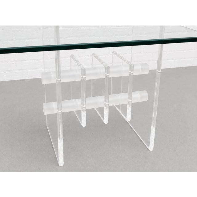 1970s Mid Century Modern Lucite & Glass Coffee | Side Table, C. 1970s For Sale - Image 5 of 13