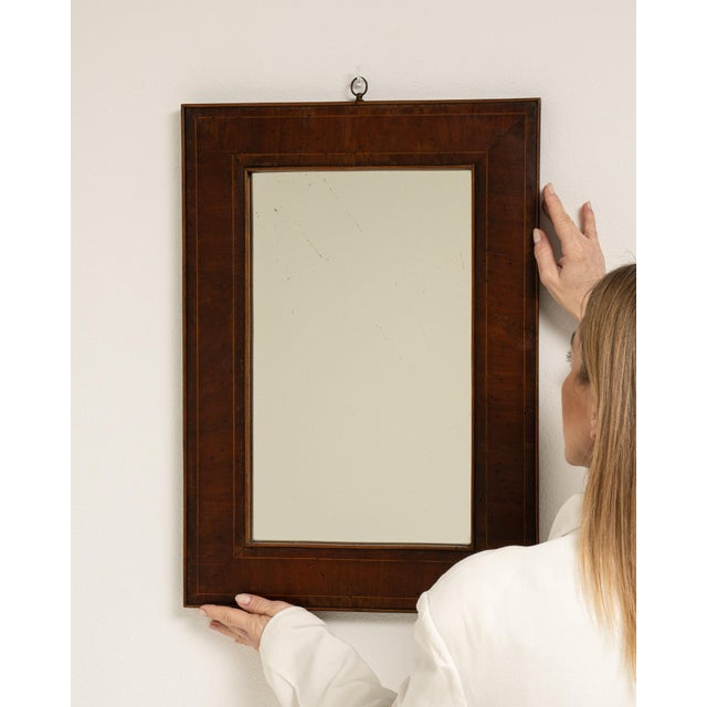 19th Century 19th Century France Brown Wood Mirror For Sale - Image 5 of 8