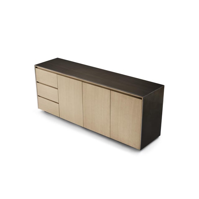 Modern Oak and Bronze buffet designed by Greg Sheres; "Barcelona" The Barcelona buffet is a very special modern design...