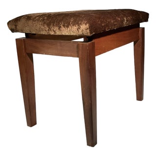 Jens Rison Danish Mid Century Upholstered Walnut Floating Seat Ottoman For Sale