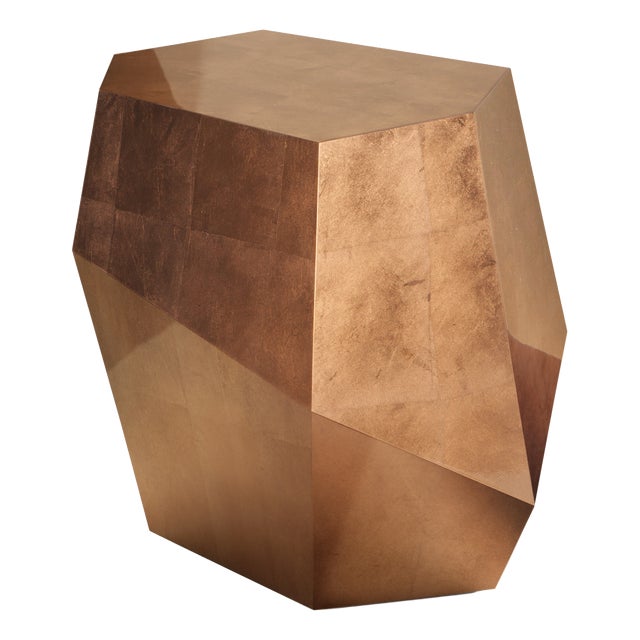 Three Rocks High Side Table in Aged Copper Leaf from Insidherland For Sale
