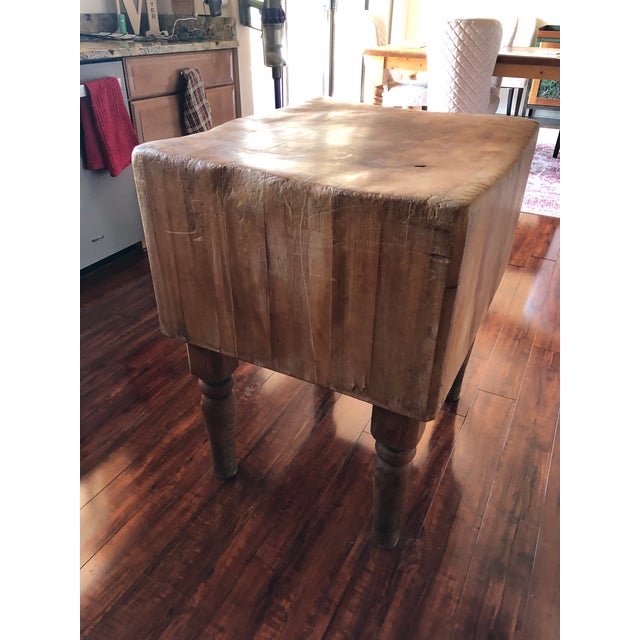 Early 20th Century Maple Butcher Block Island Chairish