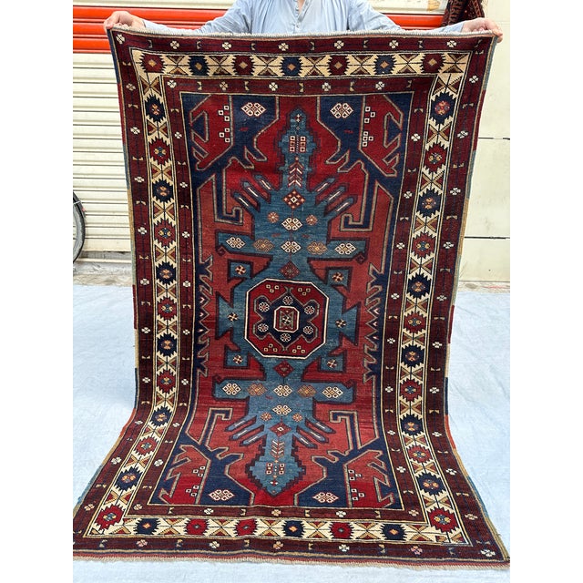 Antique Lori Pambak Kazak Hand-Knotted Wool Rug - 5'8" X 3'10" For Sale - Image 9 of 12
