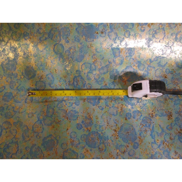 Vintage 1970s Metallic With Blue Green Motif Wallpaper For Sale - Image 11 of 13