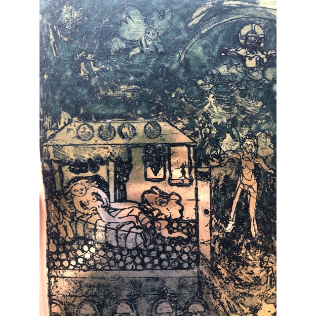 1974 Adrienne Anderson Pilgrimage Gold Foil Etching For Sale - Image 4 of 6