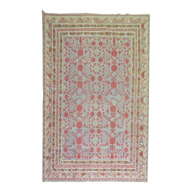 Early 20th Century Pomegranate Antique Khotan Rug - 5'11" x 9' For Sale