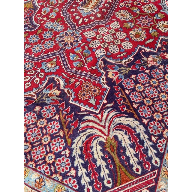 Red Mid-Century Tabriz Rug, 1950s For Sale - Image 8 of 18