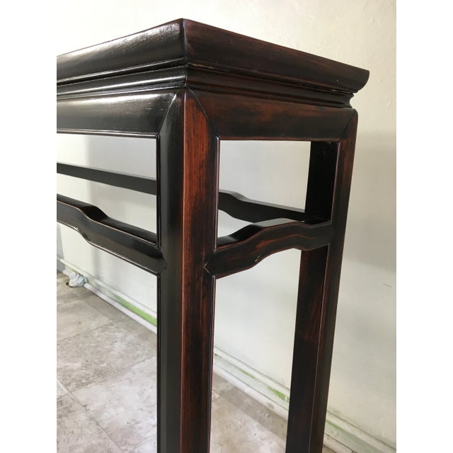 Chinese Rosewood Console Table With Carved Spiral Details and Architectural Form For Sale - Image 9 of 11