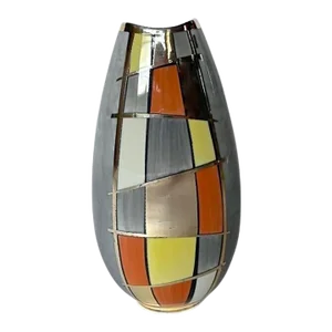 Large Vintage Mid-Century Modern Manfred Veyhl Silver Overlay Vase