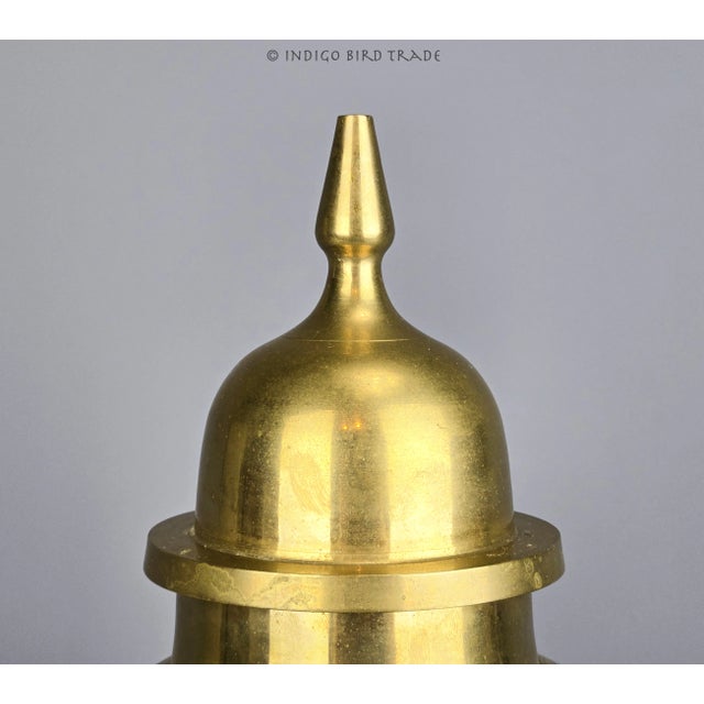 Mid 20th Century Extra Large Mid 20th Century Solid Brass Ginger Jar With Lid For Sale - Image 5 of 5