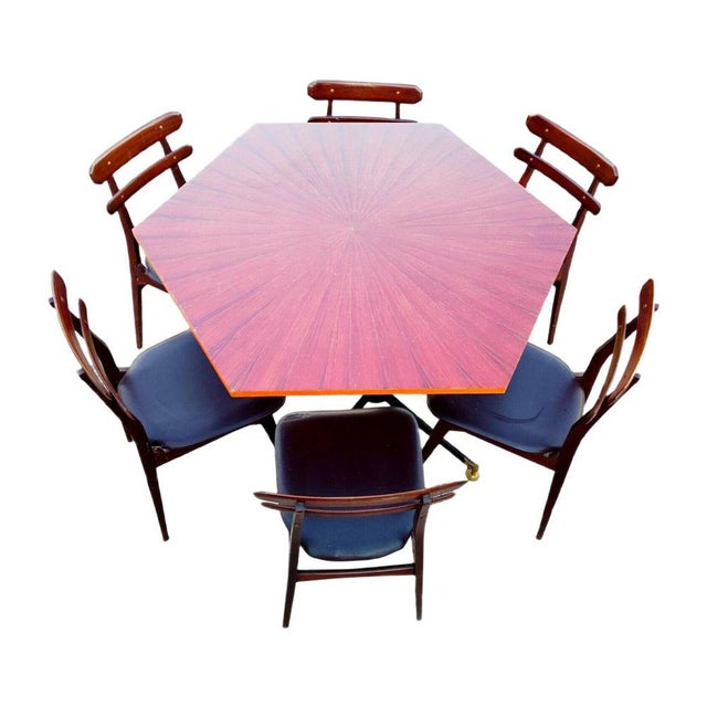 Danish Chairs and Table by Ignazio Gardella for Azucena, 1960s, Set of 6 For Sale - Image 9 of 9