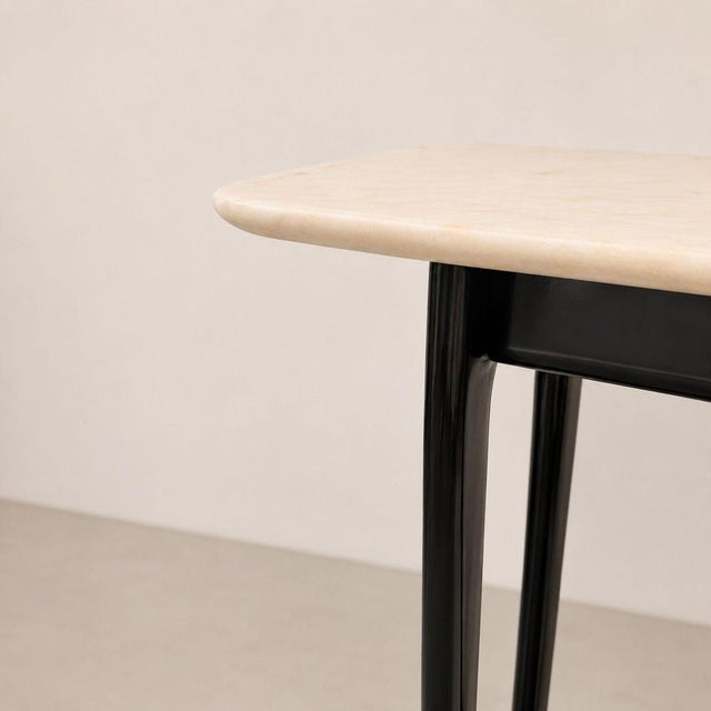 Black Mid-Century Modern Ebonized Console Table in Black Wood and Marble by Ico Parisi For Sale - Image 8 of 9