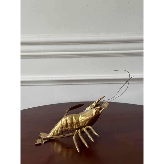 Traditional Vintage Brass Shrimp Figure For Sale - Image 3 of 7