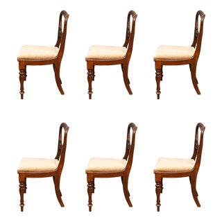 Victorian Mahogany Balloon Back Dining Chairs, 1850, Set of 6 For Sale