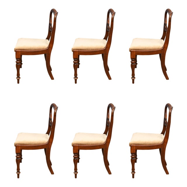 Victorian Mahogany Balloon Back Dining Chairs, 1850, Set of 6 For Sale