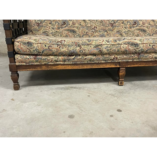 Handsome woven leather strap brutalist sofa from the mid-century. We just love the thick leather straps woven together to...