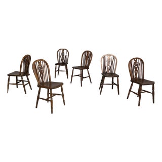 Mid-Century Oak Chairs, 1930s, Set of 6 For Sale