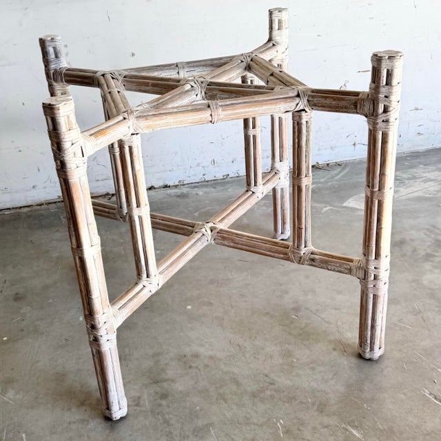 McGuire Vintage Boho Chic Bamboo McGuire Style Table Base For Sale - Image 4 of 8