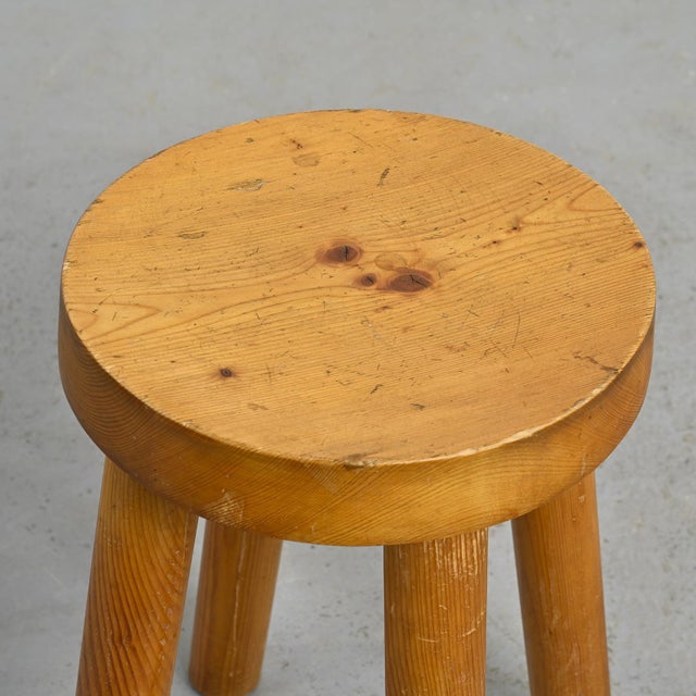 Wood Stool by Charlotte Perriand for Les Arcs, 1960s For Sale - Image 7 of 10