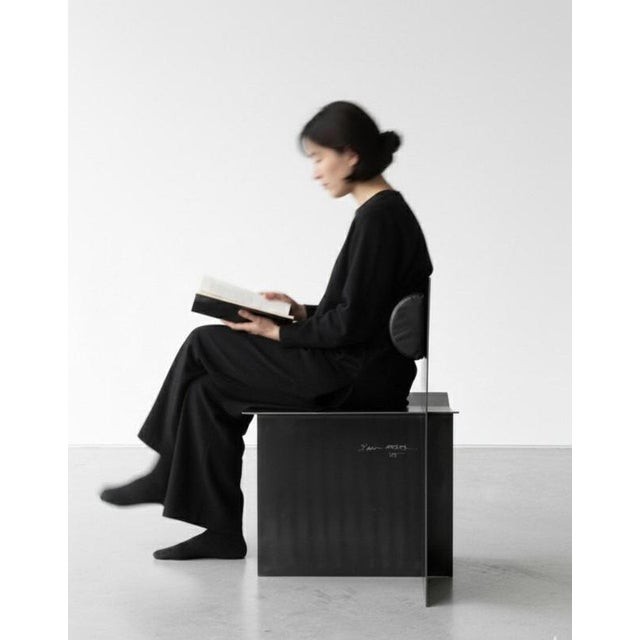 Axis Chair in Blended Iron & Italian Leather by D´ARK Atelier For Sale - Image 13 of 14