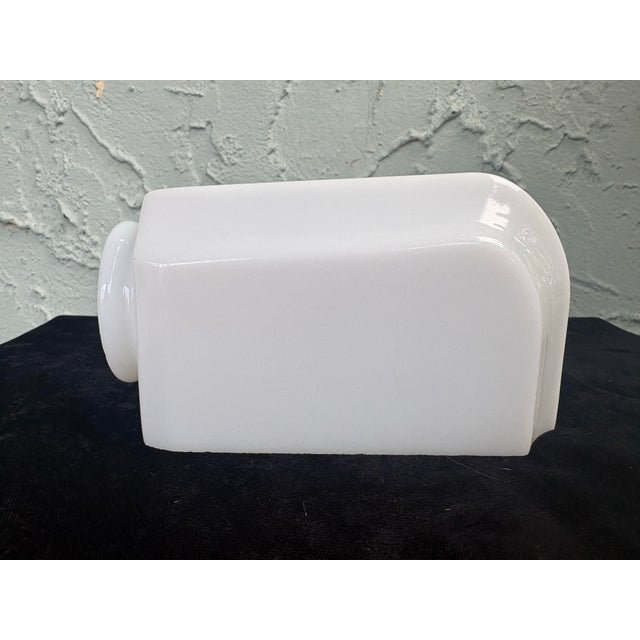 Glass 1930s Art Deco Streamline White Milk Glass Sconce Slip Shade For Sale - Image 7 of 9