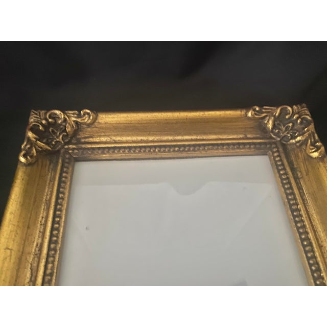 Vintage Carr Gold Gilt Style Baroque-Style Wood Picture Frame 5 X 7” With Velvet Easel Back. For Sale - Image 12 of 13