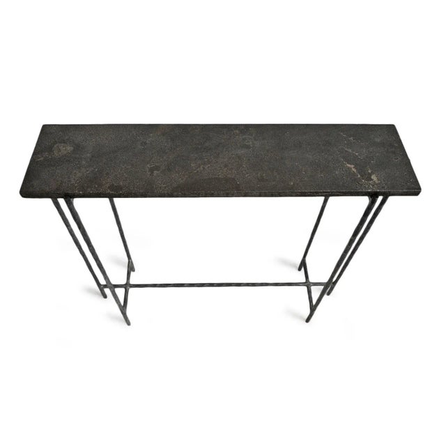 Grey Smoke Slate Thin Console Table 35" For Sale - Image 4 of 8