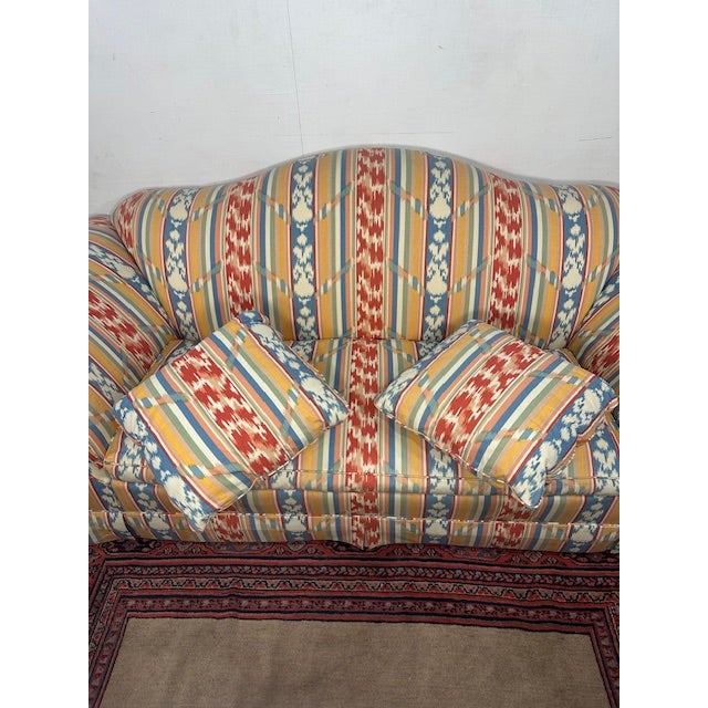 2010s A Vintage Camel Back Sofa by Baker Furniture in Southwest Print For Sale - Image 5 of 9