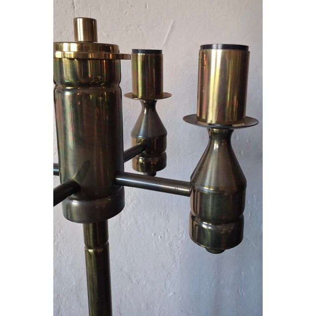 Mid-Century Modern Brutalist Brass Four-Light Floor Lamp, 1960s For Sale - Image 9 of 18