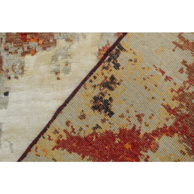 Black Shabby Chic Ziegler Black/Orange Wool & Silk Rug - 3'11'' X 5'9'' For Sale - Image 8 of 10