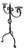 Hand Forged Iron Candelabra 24.5″ (62cm) Antique Gold Patina Finish 2-Arm Royal Scrolled Mantel Decor For Sale