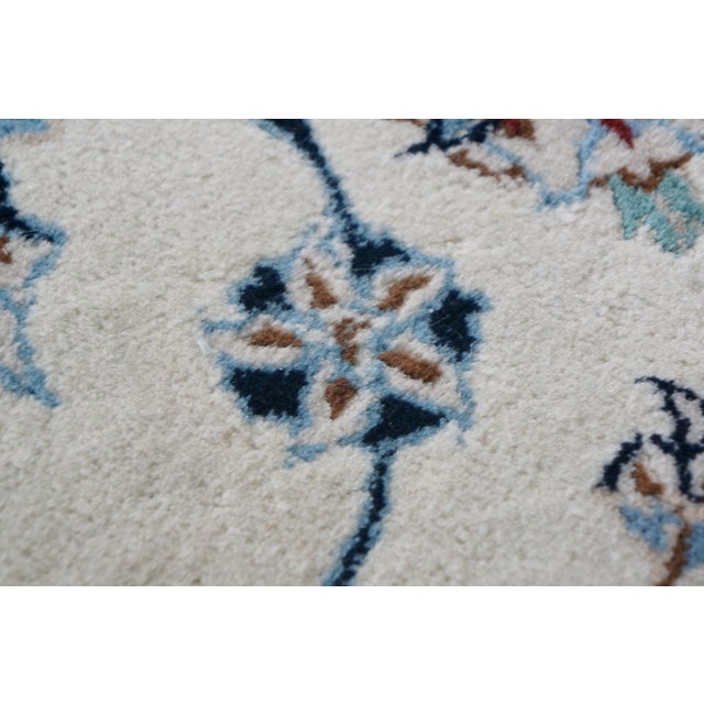 Textile Vintage Nain Floral All Over Vine Palmette Round Wool & Silk Area Rug 74" For Sale - Image 7 of 13