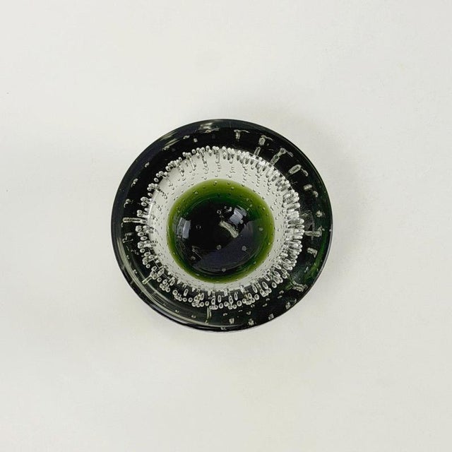 Small Green Sommerso Murano Glass Bullicante Bowl from Galliano Ferro, 1960s For Sale - Image 3 of 10